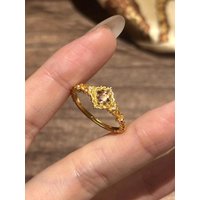 Retro Court style pink gemstone ring light luxury exquisite rings for women party wedding high quality classics jewelry