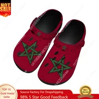 Morocco National Flag Water Shoes Men Women Comfortable Home Garden Clogs Customizd Sandals Beach Breathable Hole Slippers