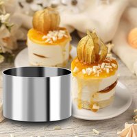 2/3/4Pcs Stainless Steel Round Cake Ring Mold Set Cake Decoration Tools Cupcake Mousse Pastry Baking Mould Tools Cooking Rings