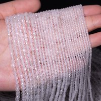 Natural Tiny Faceted Clear Quartz Crystal Beads Small Spacer Stone Beads for Jewelry Making DIY Bracelet Accessories 2/3/4mm