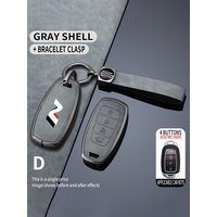Metal Leather Car Key Case For Hyundai N Line I30 Ix35 KONA Encino Solaris Azera Grandeur Accent Santa Fe Palisade Auto Keyring