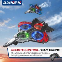 AXNEN New E72 Foam Aircraft Stunt Intelligent Fixed Height Hover 360 ° Turn LED Lights Fighter for a Boy RC Drones Toys Gift