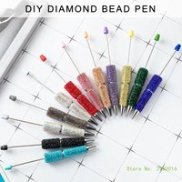 4 Pcs Rhinestones Bead Pen Beadable Ballpoint Pen Smooth Writing Pen 1.0mm Pen Rollerball Pen School Supplies