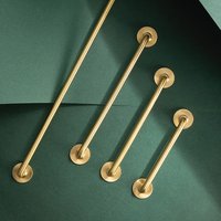 96-400mm Hole Spacing Brass Long Handles for Furniture Gold Handles for Wardrobe and Drawer Kitchen Cabinet Drawer Handles