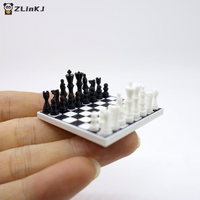 ▶1 Set 1: 12 Dollhouse Mini Simulation International Chess Model For Children Miniature Chessboard Life Scene Decoration