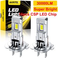 2Pcs AUXITO Car Headlight H7 LED Lights Canbus Error Free Turbo LED H7 High Low Beam 1:1 Size Wireless 16Pcs CSP Chip Waterproof