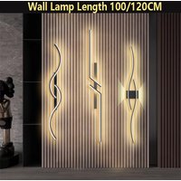 Modern LED Wall Lamp 100/120CM Long Strip Wall Sconce Living Room Bedroom Bedside Bar Home Decor Remote Control Led Lustre