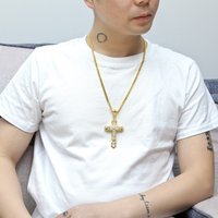 New Retro Hollow Cross Pendant Fashion Accessories Cross Jewelry Men's Portable Hip Hop Cuban Chain Jewelry