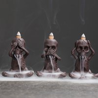 1pc Wasserfall Weihrauch Brenner Halloween Skeleton Rückfluss Weihrauch Brenner Wohnkultur Kreative Aromatherapie Geschenk (Ohne Weihrauch)