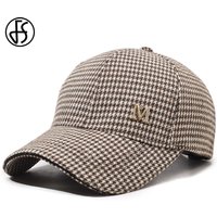 FS Luxury Brown Plaid Baseball Cap For Men Brand Women Designer Hat Vintage Dad Hats Summer Street Trucker Caps Bone Feminino