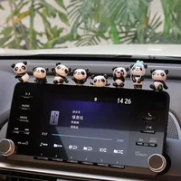 8 pieces/set Cute Panda Car Accessories Indoor Funny Car Decoration Dashboard Mini Cartoon DIY Car Decoration Supplies