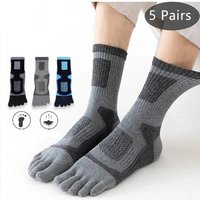 AliExpress NONE 1/5 Pairs Five Toe Socks For Men Thick Compression Mesh Breathable Sport Short Socks For Running Basketball Bike Fitness Outdoor