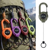Retractable Keychain Heavy Duty, High Elasticity Steel Wire Anti-Loss Key Holder, Unisex Workwear Retractable Badge Reel for Bel