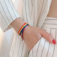 Rainbow Necklace Adjustable Clavicle Ribbon Choker Simple Style Short Neck Ornaments For Party Stage Jewelry