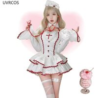 Winter Sweet Halloween Fashion Cos Lolita Dress Women Puff Sleeve Patchwork Princess Dresses Japanese Style Party Mini Dresses