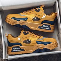 2024 Autumn New Casual Sports Shoes for Men, Leather Low-Top Fashion Trend Versatile Running Shoes, Men's Skateboard Shoes Suitable for Outdoor Sports