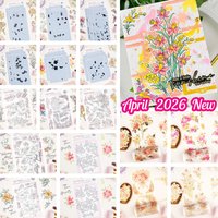 2026 April Pink Fresh Garden Grace Celebrate in Blooms Whispering Stamp Dies Stencil Hot Foil for DIY Florals Handmade Scrapbook