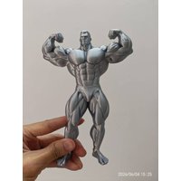 Muscular male bodybuilding champion, strongman sculpture, gym decoration item, fitness figurine