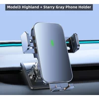 for Tesla Model3 Highland Model Y 2019-2024 Car Phone Holder Mount Solar automatic clamping Car Phone Support Frame Accessories