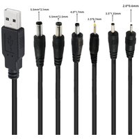 5V2A USB to DC Power Plug 5.5 * 2.1/5.5 * 2.5/4.0 * 1.7/2.0 * 0.6/3.5 * 1.35/2.5 * 0.7mm Adapter/Router/Desk Lamp Charging Cable