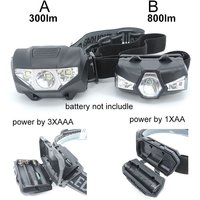 powerful small 3-Led Headlamp Headlight Head Torch Light AA AAA red white bright Frontal samll flashlight Lampe hiking Camping