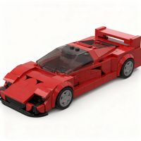 296PCS MOC City Champions Super Car Ferari F40 Model Technology DIY Creative Assembly Building Blocks Display Birthday Gift Set