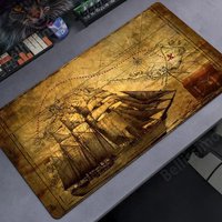 Retro Pirate Ship Nautical Map Art HD Mouse Pad Xxl 900x400mm Gaming Mouse Pad Large Route Mouse Pad Natural Rubber Desk Mat