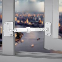 1PC Adjustable Window Safety Lock, No-Drill Childproof Window Restrictor,Rotary Adjustable 2 Gears for Home Use Safety Lock