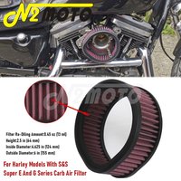 High Flow Air Filter Intake For Harley S&S Super E&G Series Carb With Teardrop Air Cleaner 13ml Cotton Gauze Element Fuel Filter