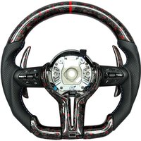 Customized red forged carbon fiber steering wheel for BMW F30 F10 F31 F20 E90 F01 F90 F25 F22 F36 F33 F32 with paddle shifters