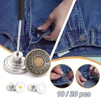 10/20/30pcs Jeans Buttons With Screwdriver Clothing Pants Sewing Accessories Waist Buckle 17mm Nail Free Waist Extenders Button