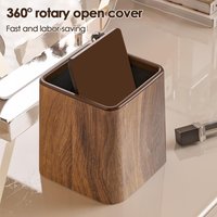 Small Desk Trash Can Garbage Can Desktop Waste Basket Dustbin With Lid Storage Container Desktop Accessories 14.7x14.7x15.3cm