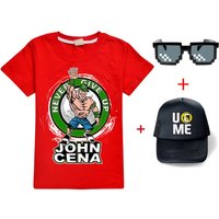 l2025l New Cosplay 2023 Kids Summer Shirts 3 4 6 8 14-year-old WWE John Scene "Win The Day" Printed boys' and girls' Fashion T-s