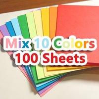 100 Sheets Set of 10 Colors Printing Paper Copy Paper Cardstock Origami Handcraft Paper for Office Home Art Projects