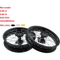 14" Dirt Bike Front and Rear Spoke Wheels 2.50-14 3.00-14 Aluminum Alloy Wheels for 125cc 140cc 150cc Apollo Kayo BSE Supermoto