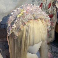 Lolita Harajuku Y2K Girl Christmas Lace Ruffle Bow Hairband Headband Hair Clip Sweet Japanese Hairpin Headwear Hair Accessories