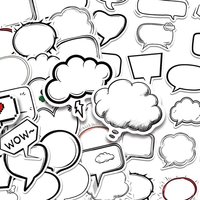 50pcs Black & White Bubble Album Stickers Decals For Phone Laptop Scrapbook DIY Waterproof Stickers Students Stationary Supplies