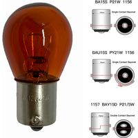 2pcs PY21W 1156 BA15S Amber Car Auto Scooter Indicator Break Parking Turn Light Bulb Lamp BAY15D Halogen lamp bulb 12V Red amber
