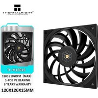 Thermalright TL-H12015 120x120x15mm Computer case cooling fan,3Phase 6 Pole Motor/S-FDB V2 bearing/Black and white colors