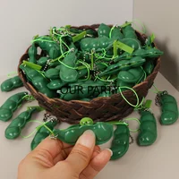 10Pcs Squeeze Edamame Antistress Peas Beans Fidget Toys Keychain for Kids Adults Birthday Party Favors Goodie Bag Pinata Fillers