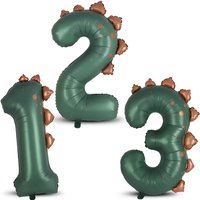 40inch Dinosaur Green Digital Balloon Birthday Party Decoration Supplies Cartoon Aluminum Foil Balloon Theme Party Decoration