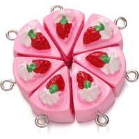 5Pcs/Lot 3D Mini Strawberry Cake Resin Pendant Charms for Earring Bracelet Necklace DIY Jewelry Keychain Making Accessories