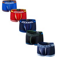JOCKMAIL 5pcs Man Underpants Boxershorts Mesh Nylon Men Boxers Male Breathable Underwear Men’s Panties Soft Boxer