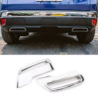 ABS Adhesive Exhaust Tip Trim Frame 2PCS For Peugeot 3008 4008 5008 2017-2022 Exterior Styling Accessories