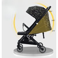 Adjustable Baby Pram with Shock Absorption, Lightweight 6.8kg Carriage, Canopy & Reclining Seat for 0-3 Years Practical Baby Car