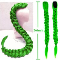 Green Braid for St.Patrick's Day Party Green Hair Lucky Green Braids St. Patrick’s Day Green Braided Ponytail Hair Extensions