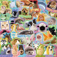 50/100PCS Cartoon Teacher Animal Reward Graffiti Stickers Decorative Guitar Notebook Luggage DIY Waterproof Stationery Stickers