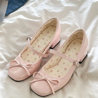 Women's Vintage Mary Jane Flats, Bow Round-Toe Shoes, Height-Increasing Casual Pumps for Ladies, Perfect for Skirts/Daily/Work