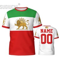 Custom Name Number Emblem Lion And Sun Flag Of Iran 3D T-shirts For Men Women Tees team Soccer Football Fans Gift T shirt