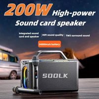 SODLK 200W Portable Bluetooth Speaker Wireless TWS Outdoor Mobile Power Waterproof Speaker Karaoke Stereo Surround Bass Speaker